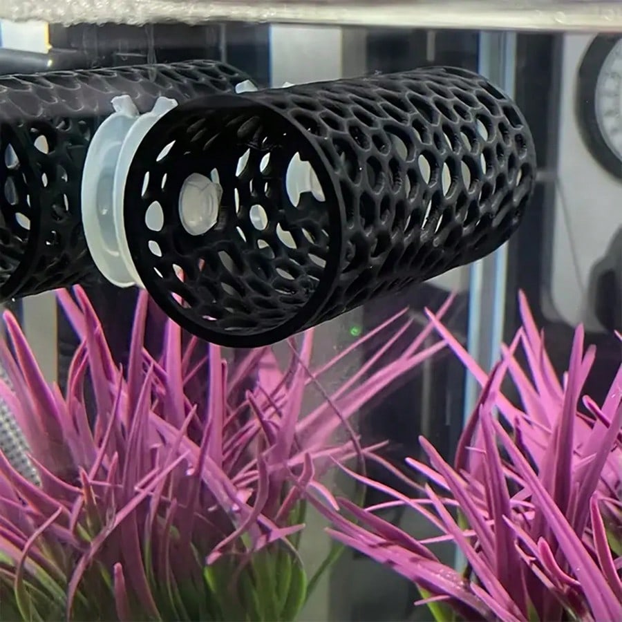Aquarium Fish Hideout - Betta-Fischversteck, hohles Rohr-Ornament mit Saugnapf, sicheres