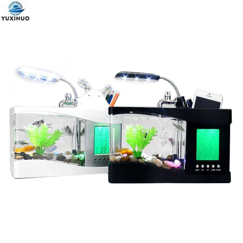 Aquarium Fish Electric - USB Desktop Mini-Aquarium mit LED-Beleuchtung LCD-Bildschirm