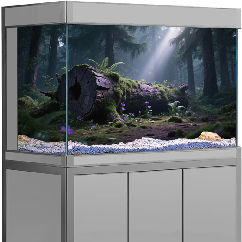 Aquarium Fish Enrichment - Aquarium-Dekor Hintergrund-Aufkleber, 3D Ökosystem Aquascaping Aquarium-Hintergrunddekoration