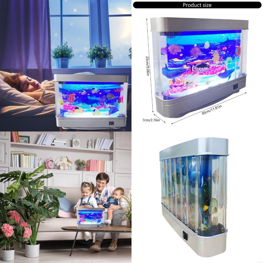 Aquarium Fish Background - Sicheres LED-Nachtlicht in Aquariumform, USB-Nachtlampe für
