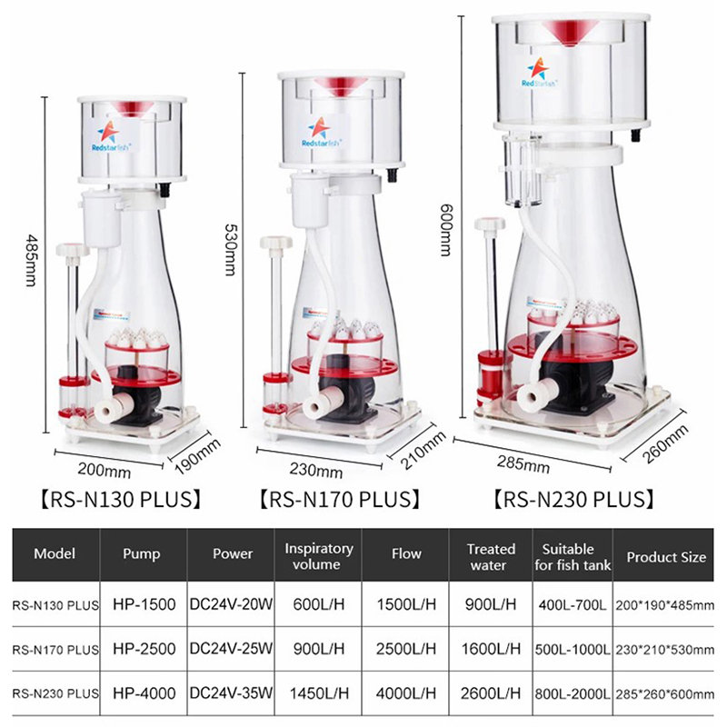 110-240V Roter Seestern-Aquari – Protein Skimmer Reef Bewertung und Preis